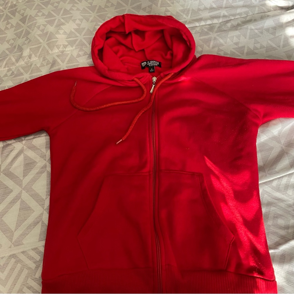 rainbow brand y2k vibrant red hoodie